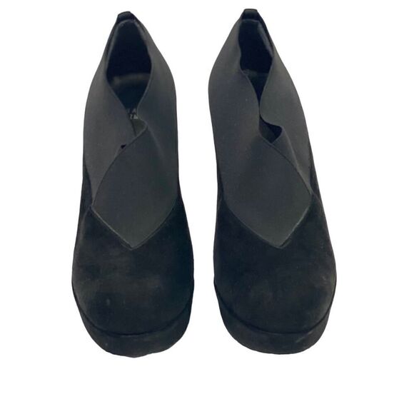 Stuart Weitzman Greatneck Heeled Ankle Bootie Womens Size 8 M Black Suede Spain - Picture 3 of 13